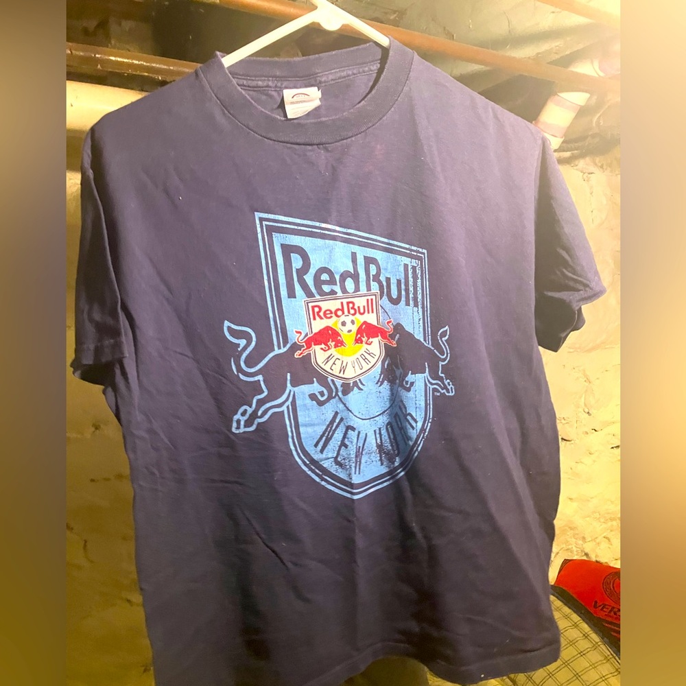 Red Bull new york soccer club team shirt 90s delta brand shirt size medium